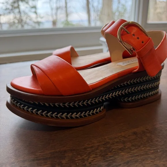 Gabriela Hearst "Mika” Embroidered Leather Platform Sandals (NWT) - Picture 9 of 9